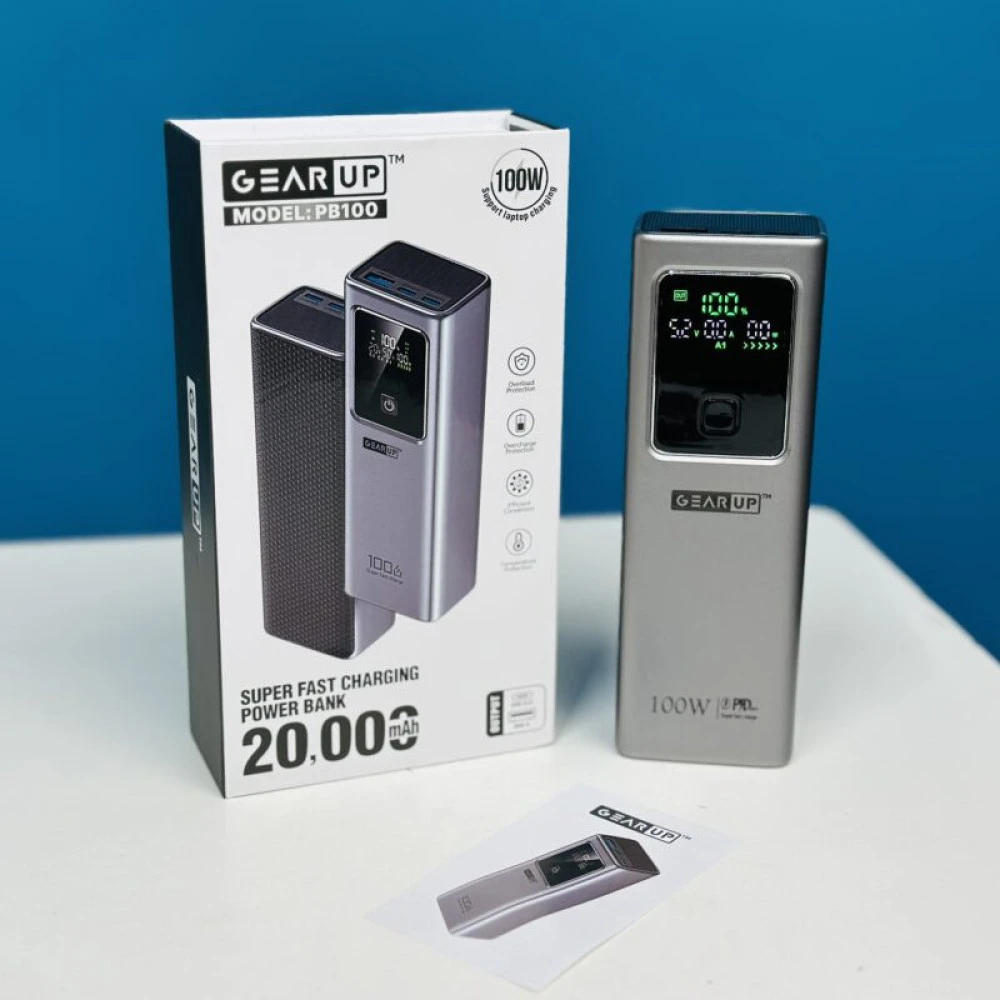 GearUP PB100 100W Super Fast Power Bank – 20,000mAh